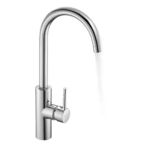 VEVOR Touchless Kitchen Bar Sink Faucet, Single Handle Automatic Motion Sensor Bathroom Faucet, Hands - Free Adjustable Cold Hot Water Mixer Flexible Swivel for 9/16 in Pipe, Chrome Plated Silver
