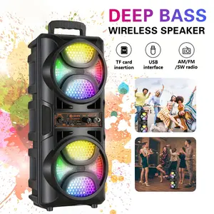 bluetooth speaker 200W Portable Wireless Speaker, Compact and Mini With Cool Lighting Effects, Supports FM TWS, USB TF Card, Type-c Charging, Suitable for Outdoor Camping, Family Gatherings, Indoor Music, Work and Relaxation, Ideal Gift