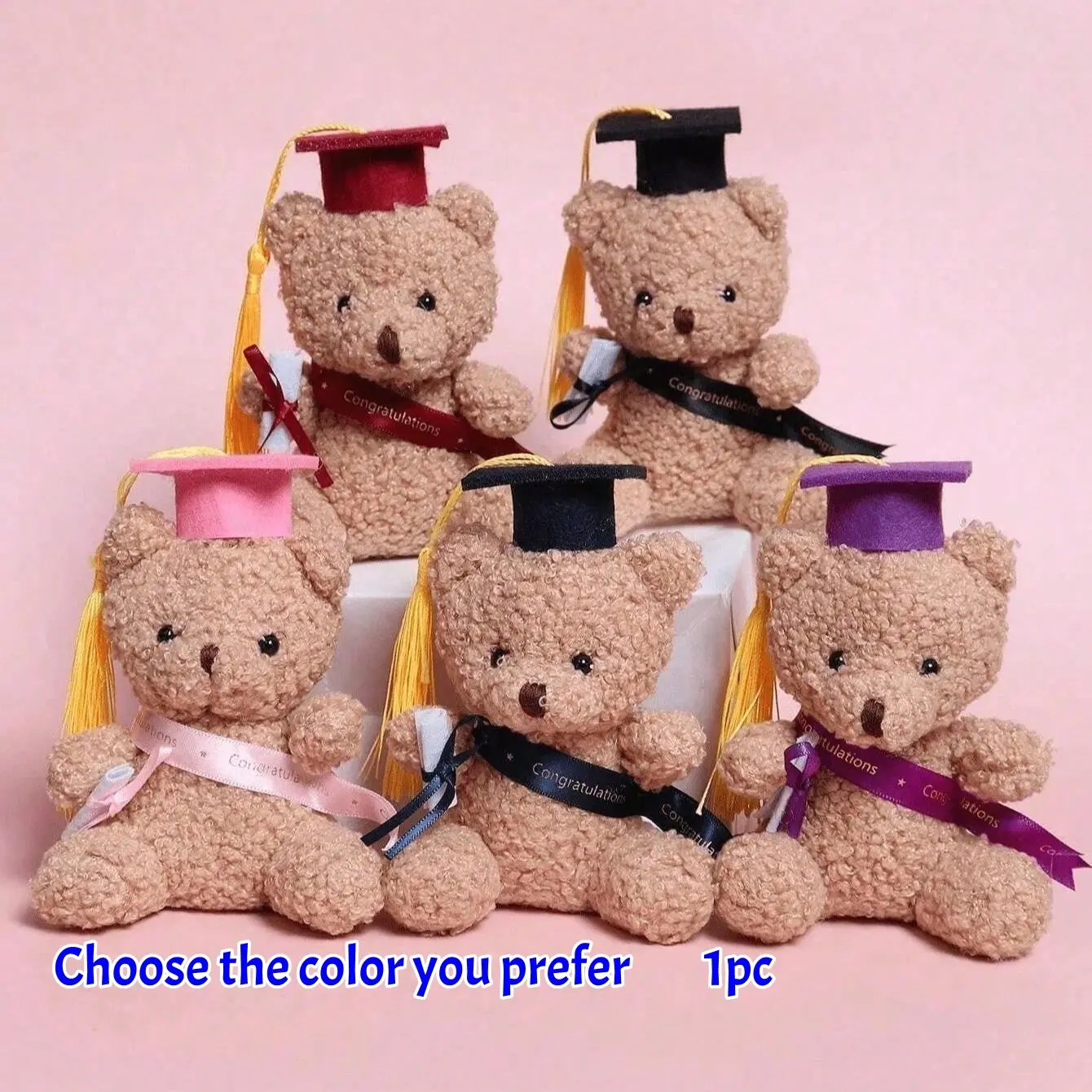 Bear Doctor Plush Toy, Cute Teddy Bear Graduation Bears Gift for Students, Handheld Flower Arrangement and Party Decoration, Stuffed Animal Gifts