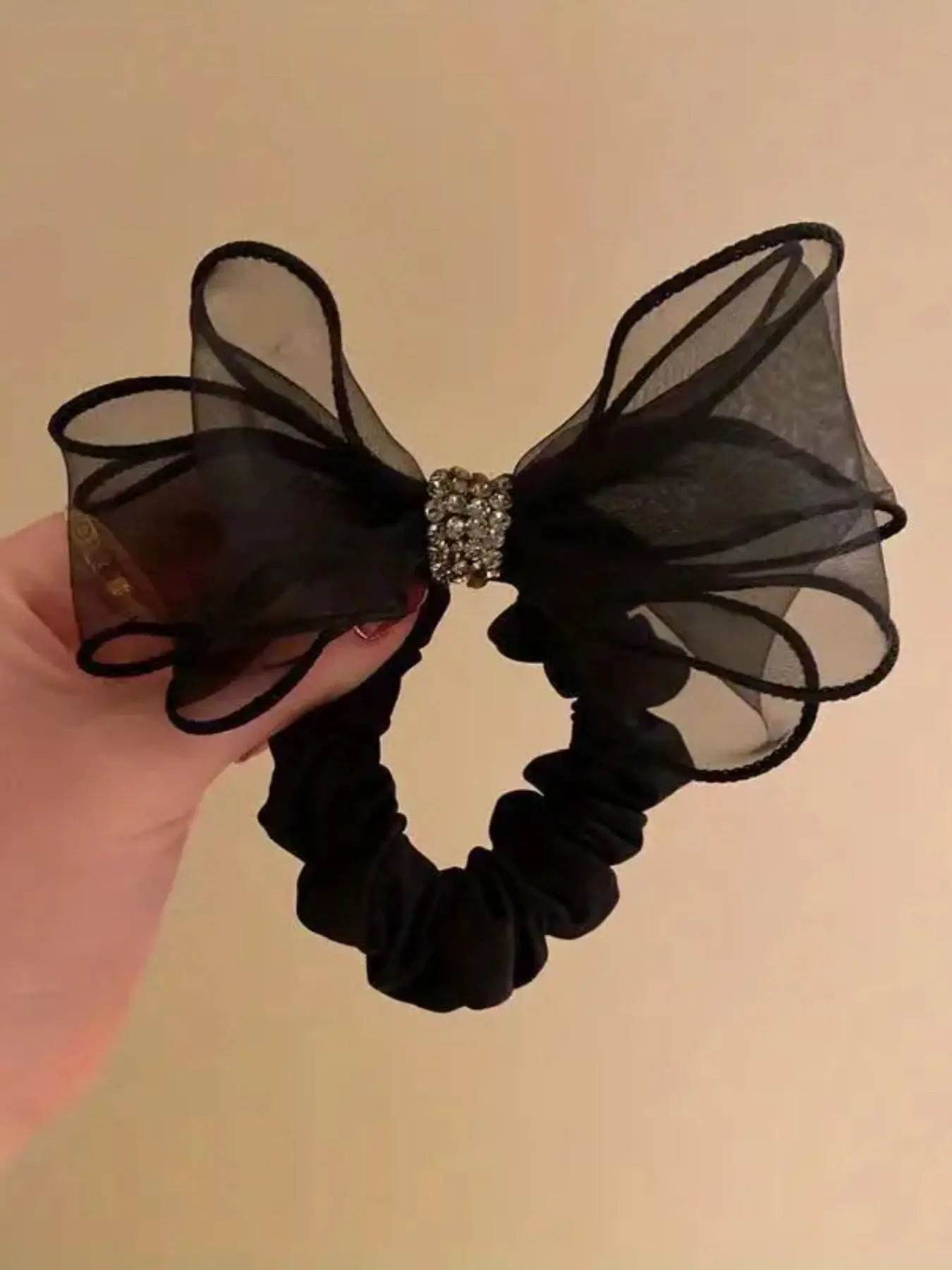 Women's Elegant Rhinestone Decorated Bowknot Design Hair Tie, Cute Trendy High Elastic Hair Tie, Fashionable Hair Accessories for Women & Girls, Ponytail Hairstyle, Scrunchies, Elastic Hair Accessory, Cute Hair Ties