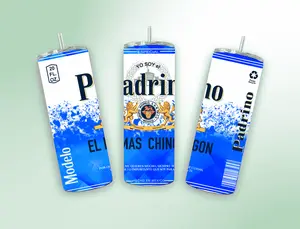 Modelo Padrino and Madrina 20 oz Tumbler with Unique Pink Design and Text Features