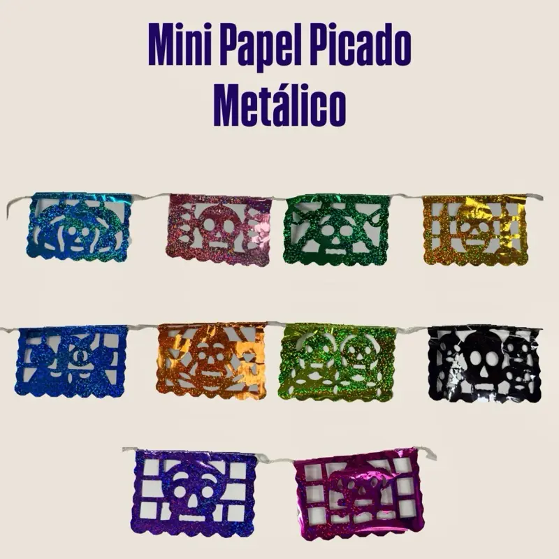 Mini Metallic Papel Picado, Día de Muertos