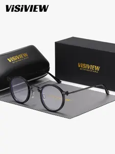 VISIVIEW 1 Piece Unisex Full Frame Plano Glasses, High Definition Round Plano Glasses , Modern Interpretation, Lightweight Durable Glasses