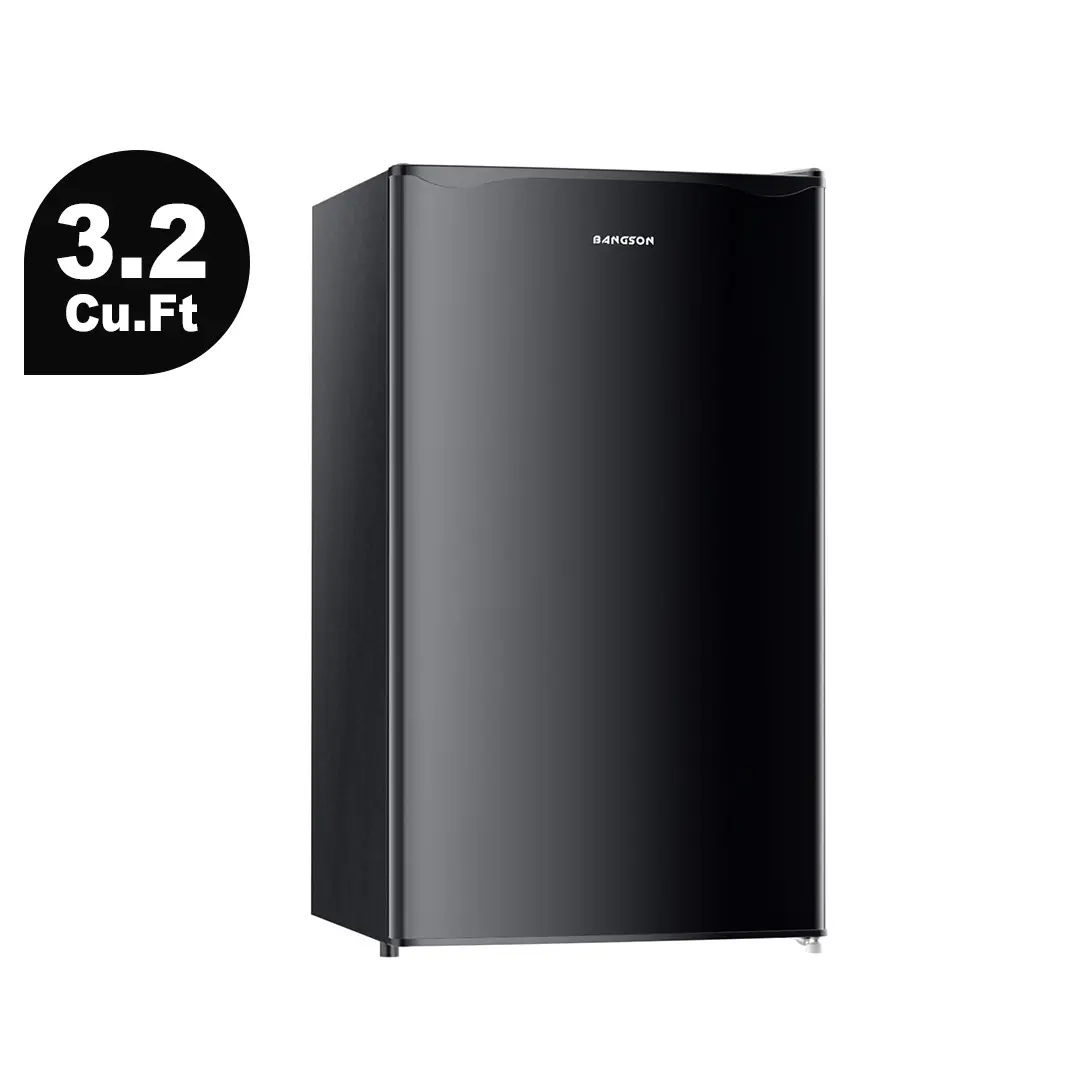 BANGSON 3.2 Cu.ft White Double-Compartment Single-Door Mini Fridge - Dual-Zone Built-in Freezer, Energy-Saving Cooler Mini Fridge, Low-Noise, Cooling Control Thermostat, Compact Household Refrigerator, White Fridge, Double-Compartment Mini Fridges