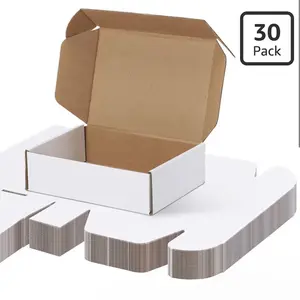 PHAREGE 7x5x2 Inch Shipping Boxes 30 Pack White, Tab Lock Tuck Top Mailer Boxes for Packaging Small Business, Cardboard Gift Boxes for Wrapping Mailing Present