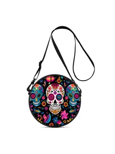 Lightweight crossbody shoulder bag with black skull print, an ideal gift for friends and family. It can be worn crossbody, single‑shoulder, backpack‑style or hand‑held, suitable for commuting, outdoor trips, traveling, leisure and campus use.