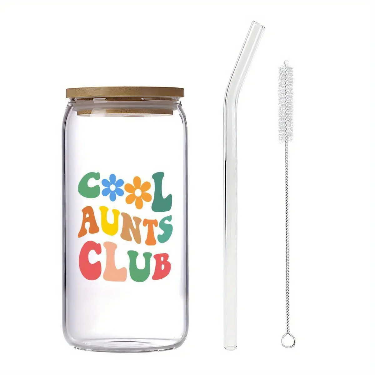Gifts for Aunts From Nieces & Nephews, Cool Aunt Club Glass Cup, Drinkware, Birthday Gift, Mother's Day Present, Fun Christmas Gift, 16oz Clear Coffee Mug