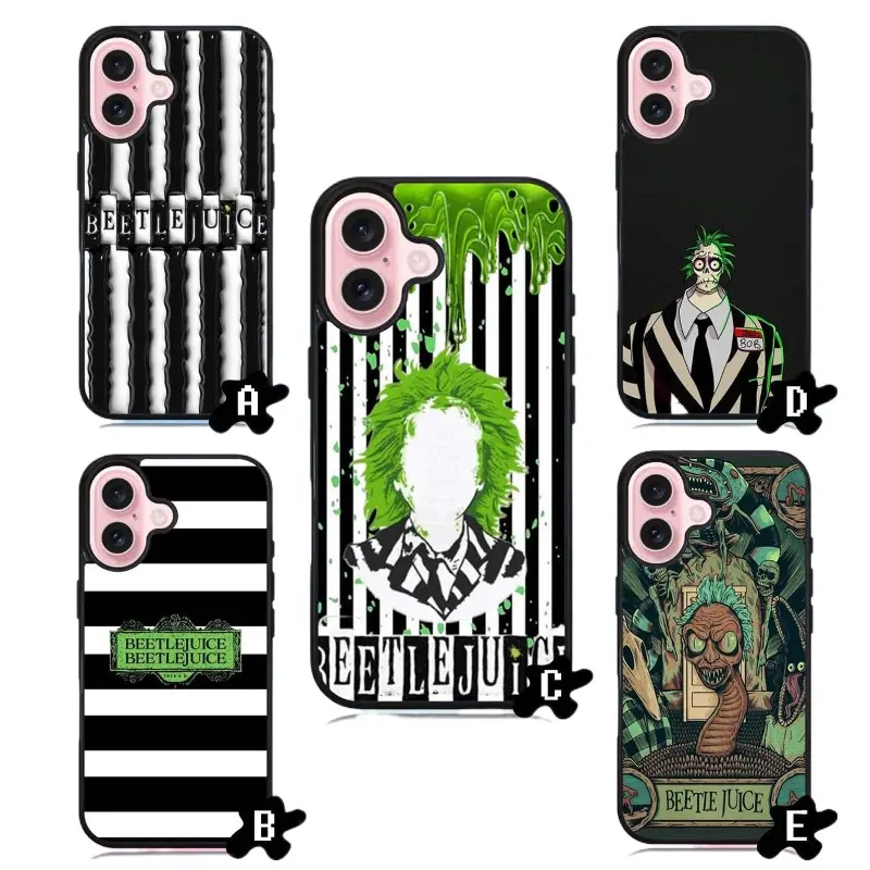 Beetlejuice Horror Movie-Themed Smartphone Casing, Handheld Cellphone Case for iPhone 11-17 Pro Max/Plus & Samsung Galaxy S23 Series Devices, Protection