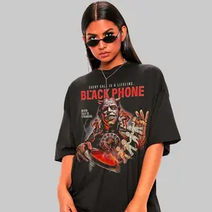 The Grabber Horror Movie T-Shirt Robin Arellano Vintage The Black Phone Poster Graphic Tee for Fans