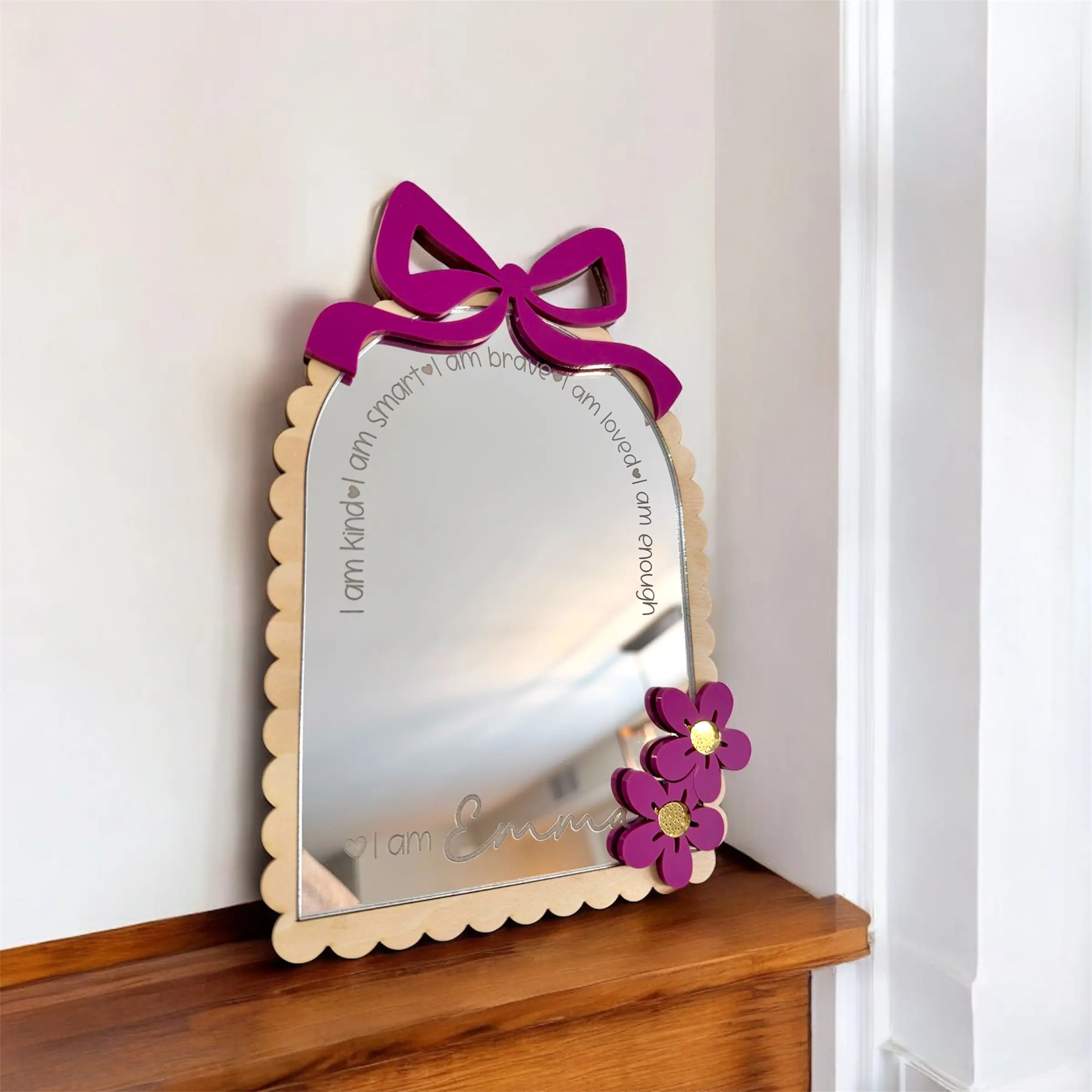 Personalized Girls Affirmation Mirror | Custom Name Mirror | Daily Affirmation Mirror for Kids | Bedroom Decor | Confidence Gift for Daughter