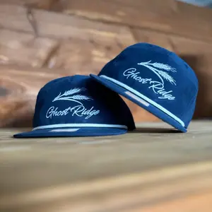 Navy 256 White Rope Wheat Hat