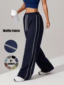 Women's Side Striped Sports Pants, Casual Comfy Breathable Trousers for Outdoor Running, Ladies Sportswear for All Seasons, Athleisure Pants