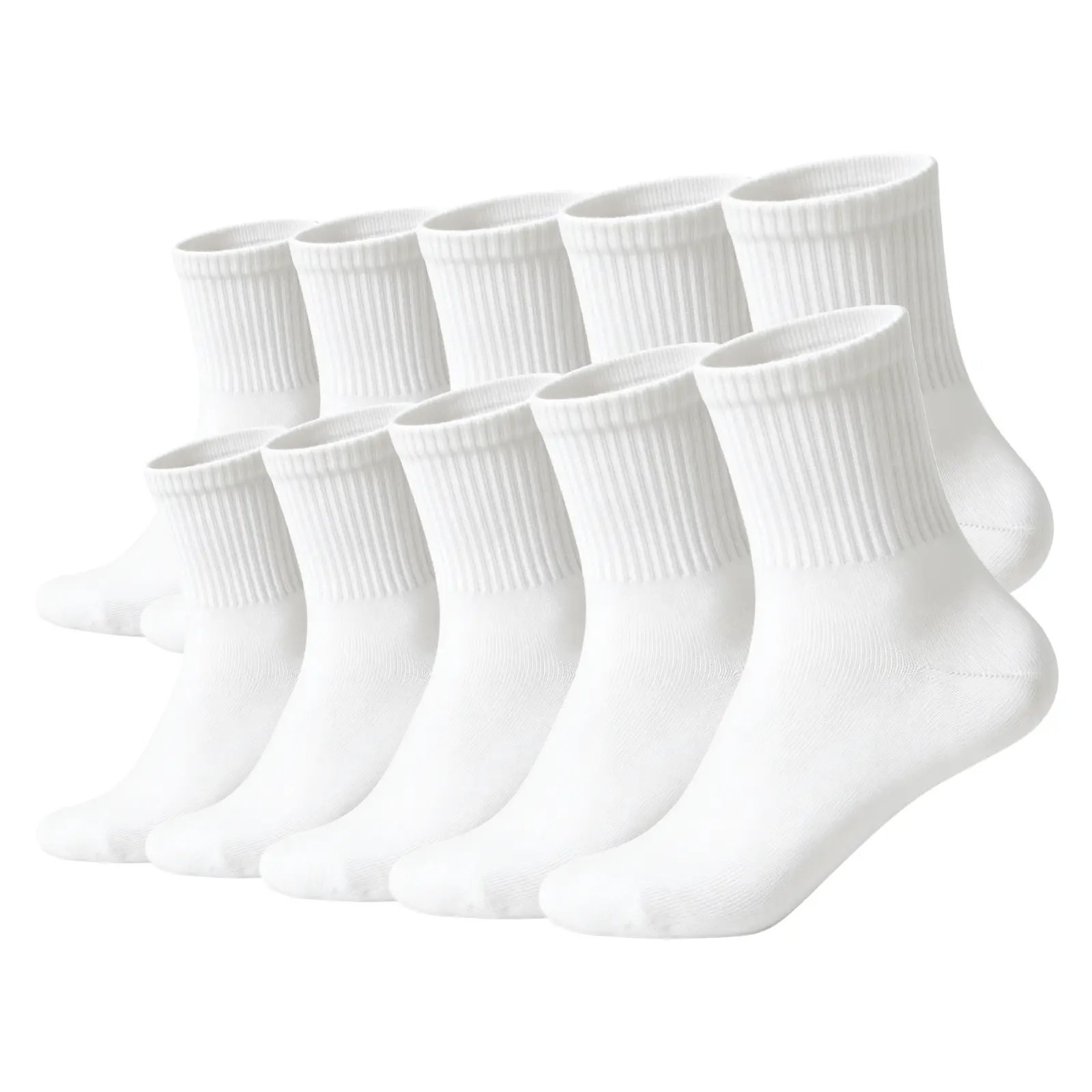 5-Pack Solid Color Cotton sock – Comfortable & Breathable, Ribbed Cuff for a Non-Binding Fit, Men’s & Women’s Seamless Socks, Moisture-Wicking to Keep Feet Dry and Fresh, Suitable for Outdoor, Gym & Daily Wear