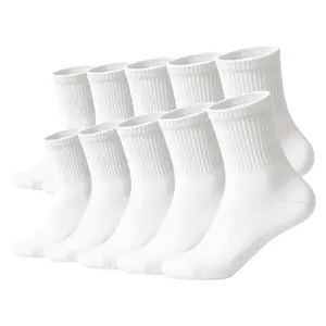 5-Pack Solid Color Cotton sock – Comfortable & Breathable, Ribbed Cuff for a Non-Binding Fit, Men’s & Women’s Seamless Socks, Moisture-Wicking to Keep Feet Dry and Fresh, Suitable for Outdoor, Gym & Daily Wear