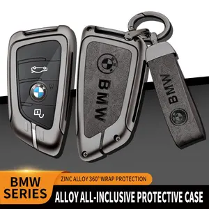 Zinc Alloy Leather Car Key Case Cover Shell for Bmw 1 3 5 7 Series, X1 X3 X4 X5 F10 F15 F16 F20 F30 F18 F25 M3 M4 E34, Keychain Accessories