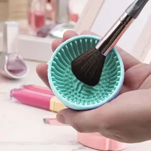 Silicone Makeup Brush Cleaning Bowl, 1 Count Makeup Brush Drying Holder, Makeup Brush Cleaning Tool, Cosmetic Brush Cleaning Bowl, Makeup Brush Cleaner, Gift