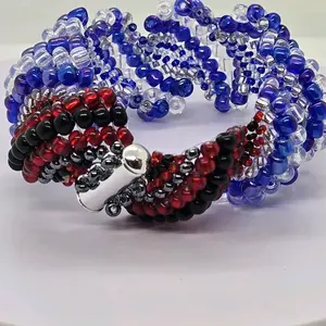 Orisha Yemaya with Elegua Beaded Bracelet - Colorful Beads Design - Pulsera para Orisha Yemaya con Elegua