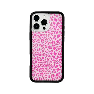 Pink Leopard Pattern Phone Case, Fashion Phone Protective Cover, Phone Accessory Compatible with iPhone 12 13 14 15 Pro Max 15 Plus 14 Plus, Casing