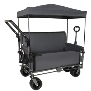 wonderfold wagonsAobtkel®3-in-1 Folding Wagon Cart with Bench Seat & Canopy & Storage, 500lbs Heavy-Duty, 180L Capacity, All-Terrain Wagon for Camping, Beach, Sports, & Garden, Gray#Summervibes