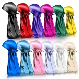 Durag Pack, Durags for Men Silky, Silk Durag for Men Women Waves, Satin Du rag with Long Tail and Wide Straps 12 Colors