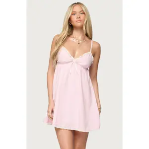 Edikted Women's Danira Pinstripe Babydoll Mini Dress