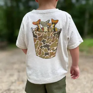 Youth Camo Fishing Bucket Boy’s Short Sleeve Shirt, Youth Casual Wear, Gift For Son And Daughter, Back to School