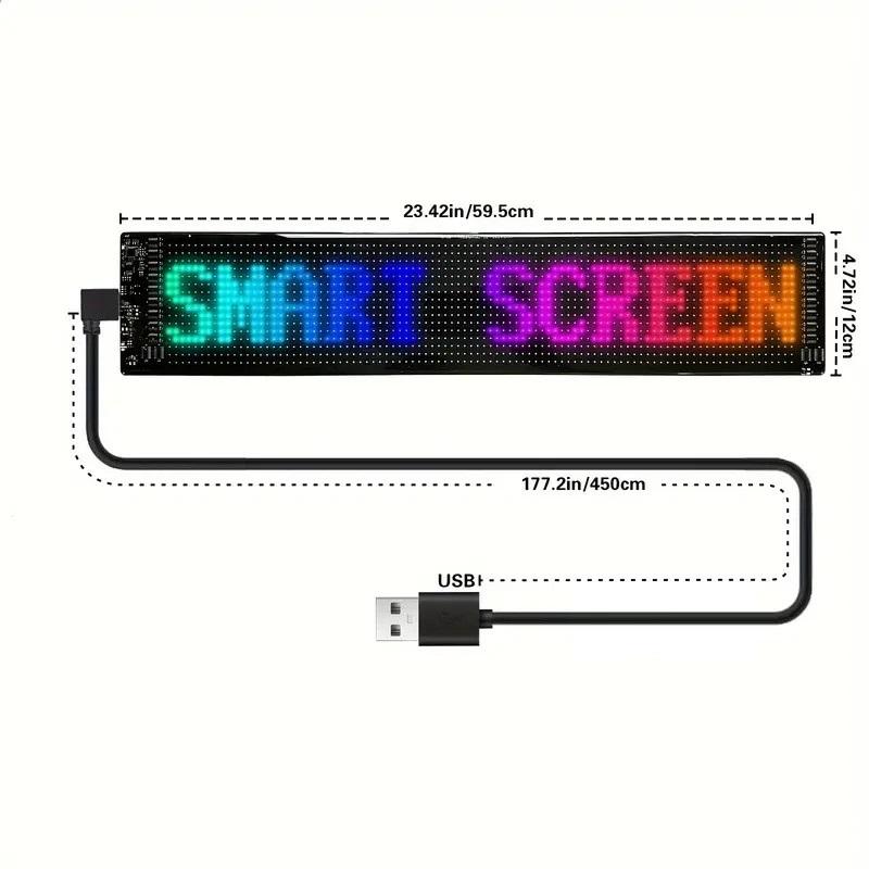 LARGE SIZE Scrolling Huge Bright Advertising LED Light Signs，Flexible USB 5V LED Store Sign， Bluetooth App Control，Custom Text Pattern Animation Programmable Display，for Store Car Bar Hotel，3 sizes