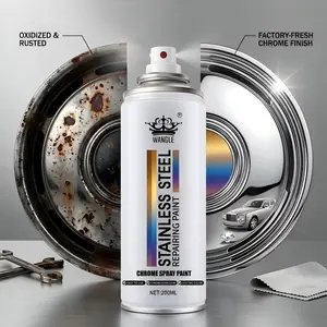Chrome & Stainless Steel Restorer Spray - DIY Car Detailing Metal Polish, Instant Oxidation Converter, Rust Remover for Bumpers, Grilles, Long-Lasting Anti-Corrosion Protective Shield