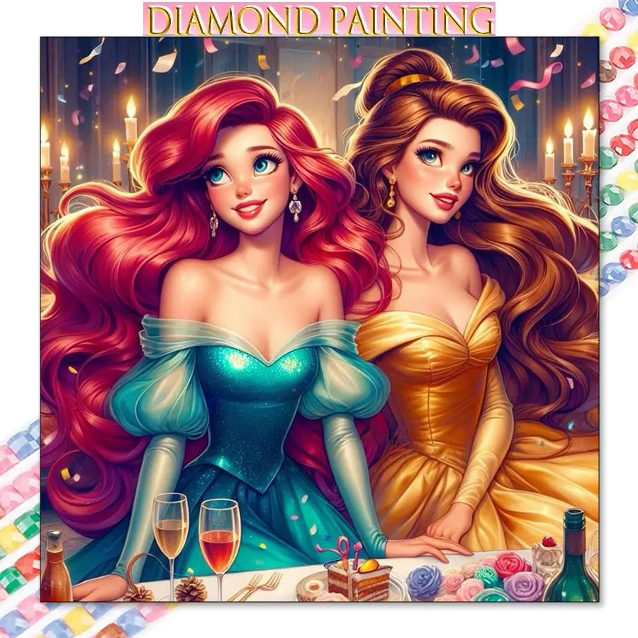 Cartoon Princess Pattern DIY Diamond Arts Colorful Painting Kit without Frame, DIY 5D Diamond Arts Colorful Painting Kit, Wall Art Decor for Home