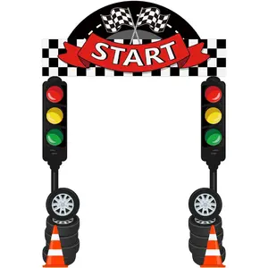 3 count Race  Birthday Party Decorations Racing Party Decorations Racing Fans Welcome Porch Sign Checkered Flag  Door Banner for  Birthday  Shower