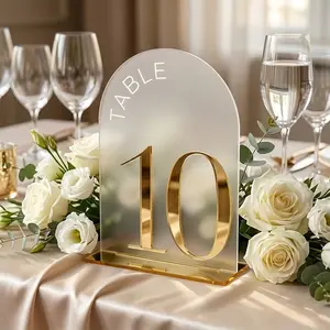 Acrylic Wedding Table Numbers 1-10 with Base, Elegant Numbers, Durable Thick Acrylic, Perfect for Parties Birthdays Anniversaries Weddings