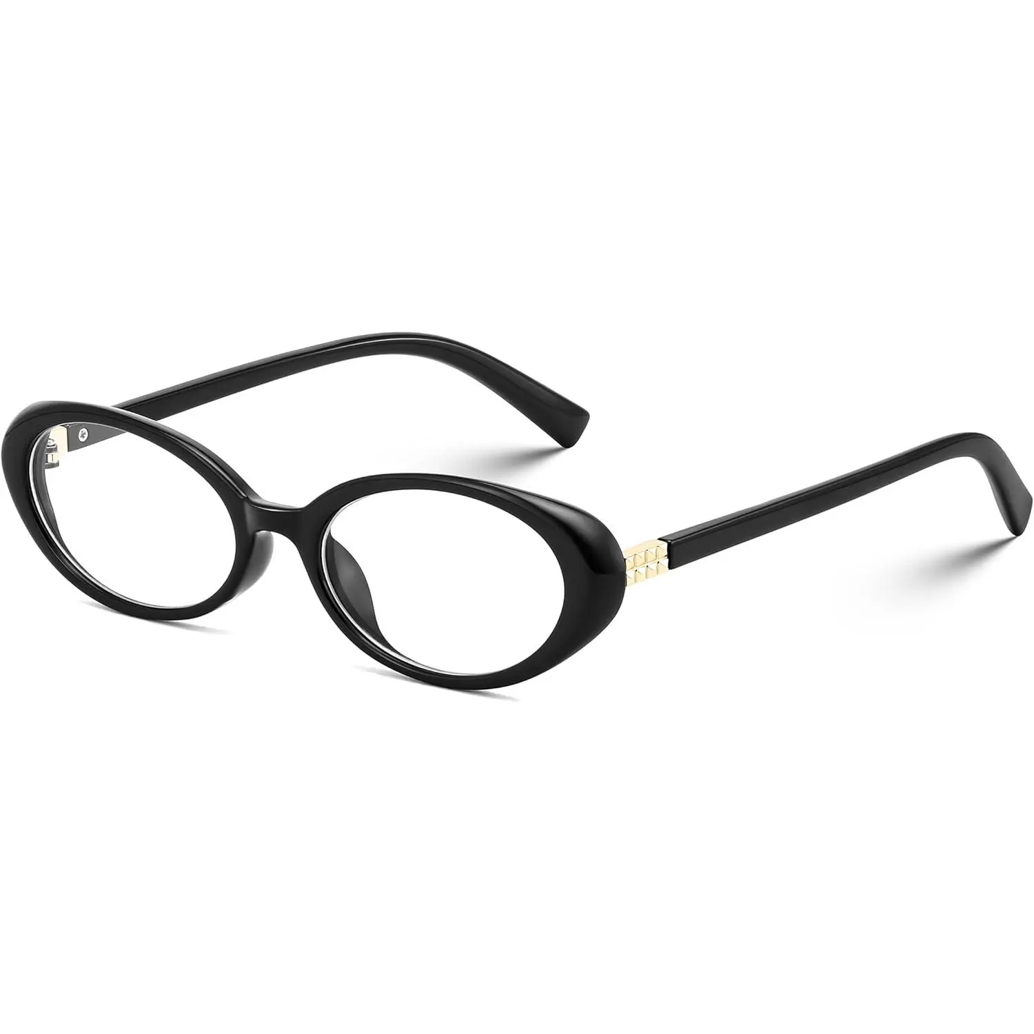 EyeconicFinds Oval Blue Light Glasses for Woman Vintage Small Face Lightweight Eyeglasses Retro Nerd Y2K Frame B0290