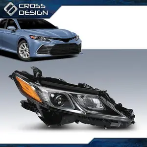 CROSSDESIGN Projector Headlight Headlamps Right Passenger Fit For 2018-22 Toyota Camry LE SE