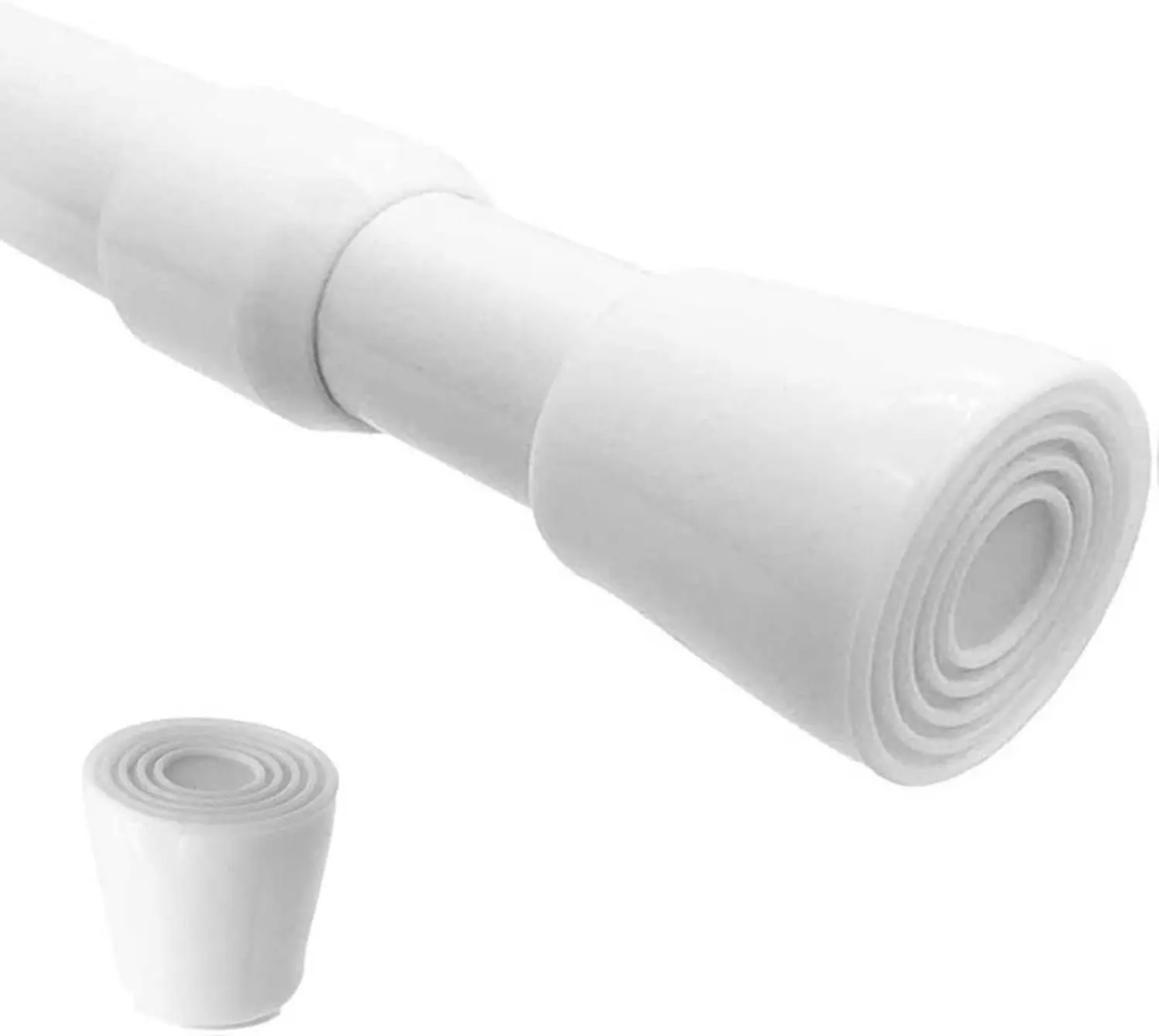 Heavy Duty Stainless Steel Metal Curtain Rods - 28-43 in Expandable Adjustable Pole, Paint-Friendly Design for Windows, Doors, Tracks Grommets Curtain Poles with Rubber Ends