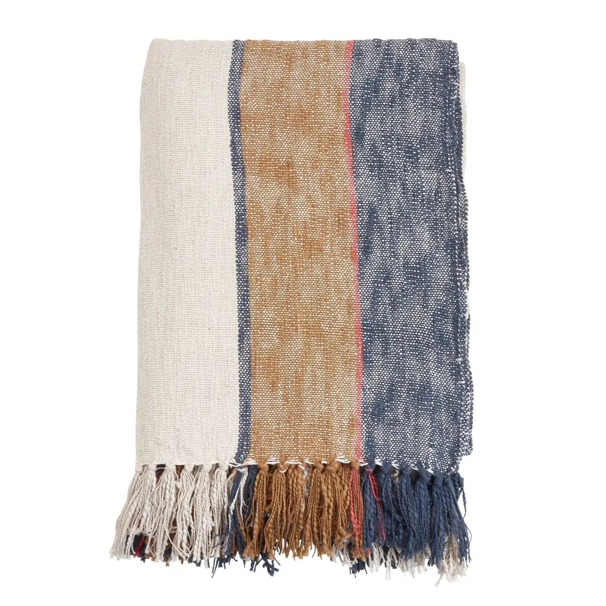 Saro Lifestyle TH570.NB5268B Soft Striped Unisex Throw Blanket, 52 x 68 in., Navy Blue for Lounge Area, Stripes