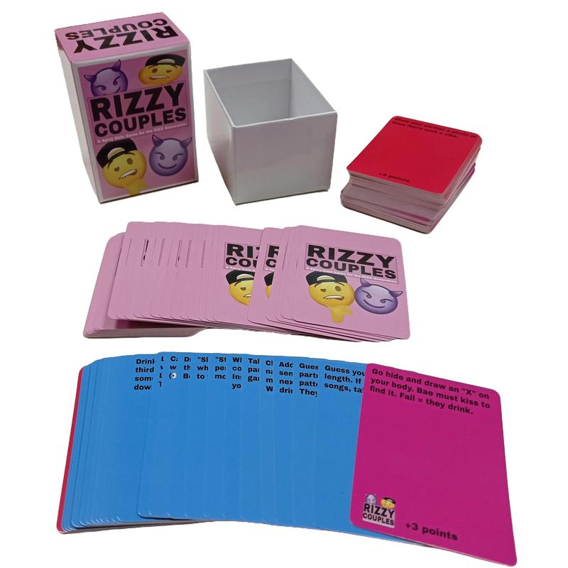 RIZZY COUPLES Spicy Date Game for the Rizz Generation - 150 Cards with Challenges, Dares & Creative Rewards for Couples or Groups - Adult Card Game