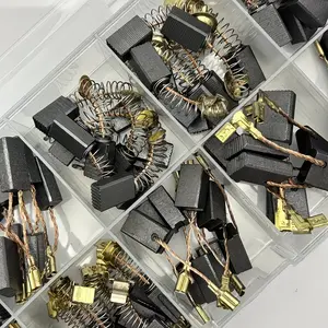 Professional Electric Tool Carbon Brush Set, Durable 15 Sizes Metal Replacement Brushes, Durable Parts, Compatible with Drills, Motors, Generators, DIY Repair, Tool Maintenance