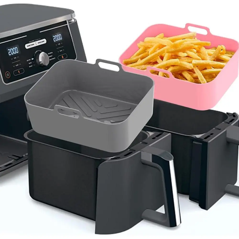 Rectangular Silicone Air Fryer Liner, Reusable Air Fryer Baking Tray, Easy To Clean Baking Tray for Oven Microwave
