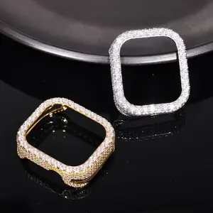 Hollow-Out VVS Moissanite Watch Bezel, Single Row, Copper Base Iced-Out Hip Hop Jewelry (2 Color Options)