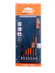 ZHIWEI PH2 Screwdriver 7PCS bits set 25mm 50mm 65mm 70mm 90mm 150mm and 1pcs Bit holder Screwdriver Bits for impact