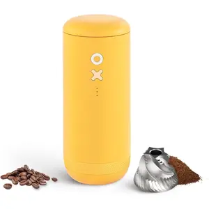 Burr Coffee  - Electric, Portable, Small, Quiet Adjustable Conical Burr Mini Coffee Bean Mill, 20  Settings for Espresso, Pour-Over,  Press Moka for Home Use (Sunshine Yellow)