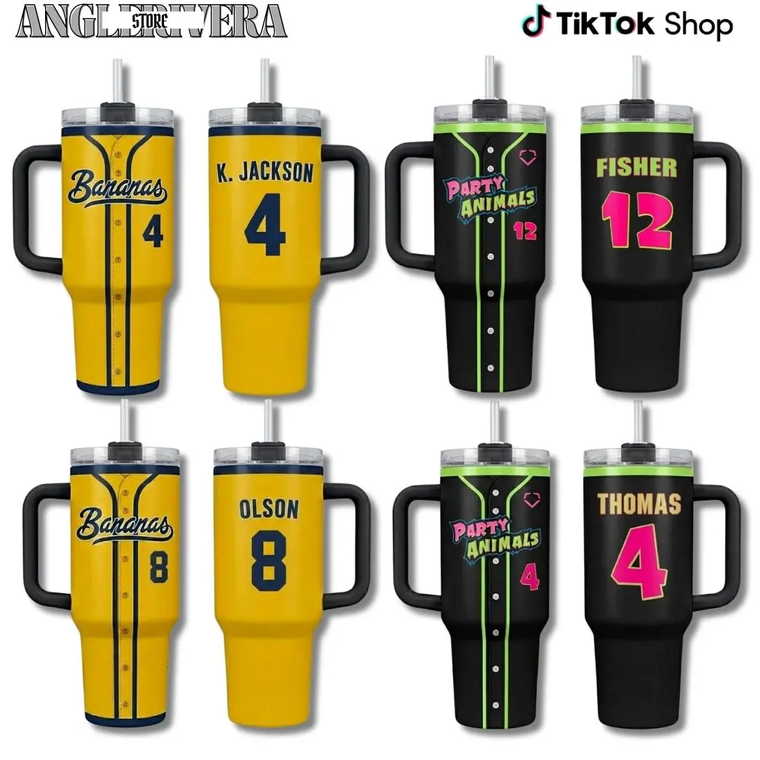 KJ Baseball Tumbler, Fisher Baseball Tumbler, Olson Baseball Tumbler, Thomas Baseball Tumbler   For Banana Fan, Baseball Gift, Sport Merch, Travel Cup