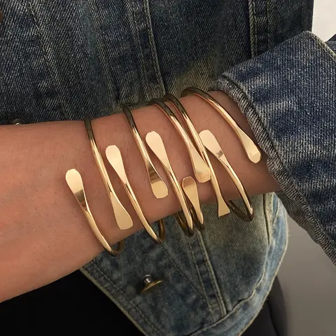 Retro Adjustable Bangles, Fashionable Stacking Bangles for Women, Daily Party Holiday Jewelry, Birthday Gift, Bangles Bracelets, Trendy Stack Bangle, Cuff Bangles Bracelets, Stackable bracelets, Boho Style Bangles, Fashionable Jewelry Accessories