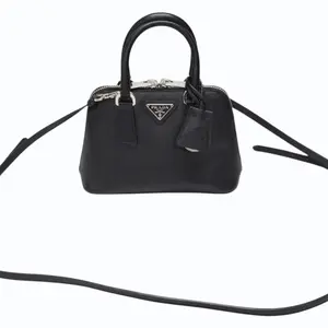 Pre-owned PRADA Leather Crossbody Bags 2Way Mini Plaque Logo Bag