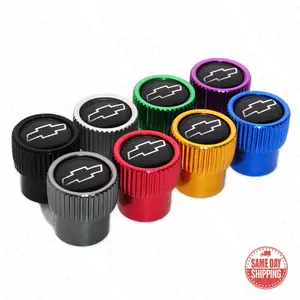 4pcs Gearwheel Style Universal Fit Chevrolet Car Wheels Tire Air Valve Caps Stem Dust Cover Decor 8 Colors