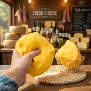 Squishy Cheese Block - Yellow Moldable Fidget Toy for Kids & Adults, Stress Relief Sensory Squeeze Toy, Fun Play & Relaxation, Perfect Easter Gift