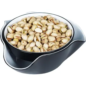 Double Dish Nut Bowl with Nut Seeds Shell Storage, Serving Bowl for Pistachios Peanuts Cherries Popcorn Fruits Snacks Candy, Black & White