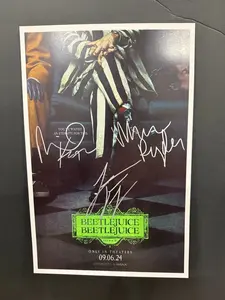 BEETLEJUICE BEETLEJUICE Signed Movie Poster Print Wall Art- Authentic