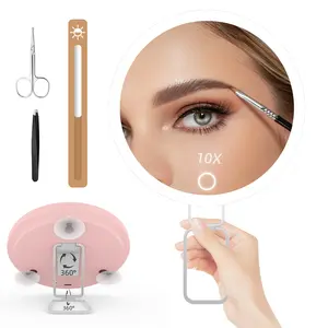 10X-30X Magnifying Mirror with Lights, 6inch Makeup Magnifying Mirror Lighted Magnification with Adjustable Stand & 3 Suction Cups - for Detailed Makeup,Shaving,Blackhead Blemish Removal