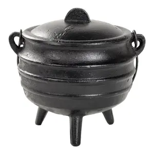 Ribbed Cast Iron Cauldron - Medium 6"